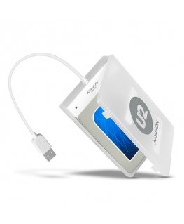 Axagon ADSA-1S cieto disku uzglabāšanas sistēma HDD/SSD korpuss Balts 2.5"