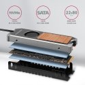 Axagon CLR-M2FAN Tietokoneen jäähdytysjärjestelmä SSD-asema Jäähdytyslevy/jäähdytin 2 cm Harmaa 1 kp