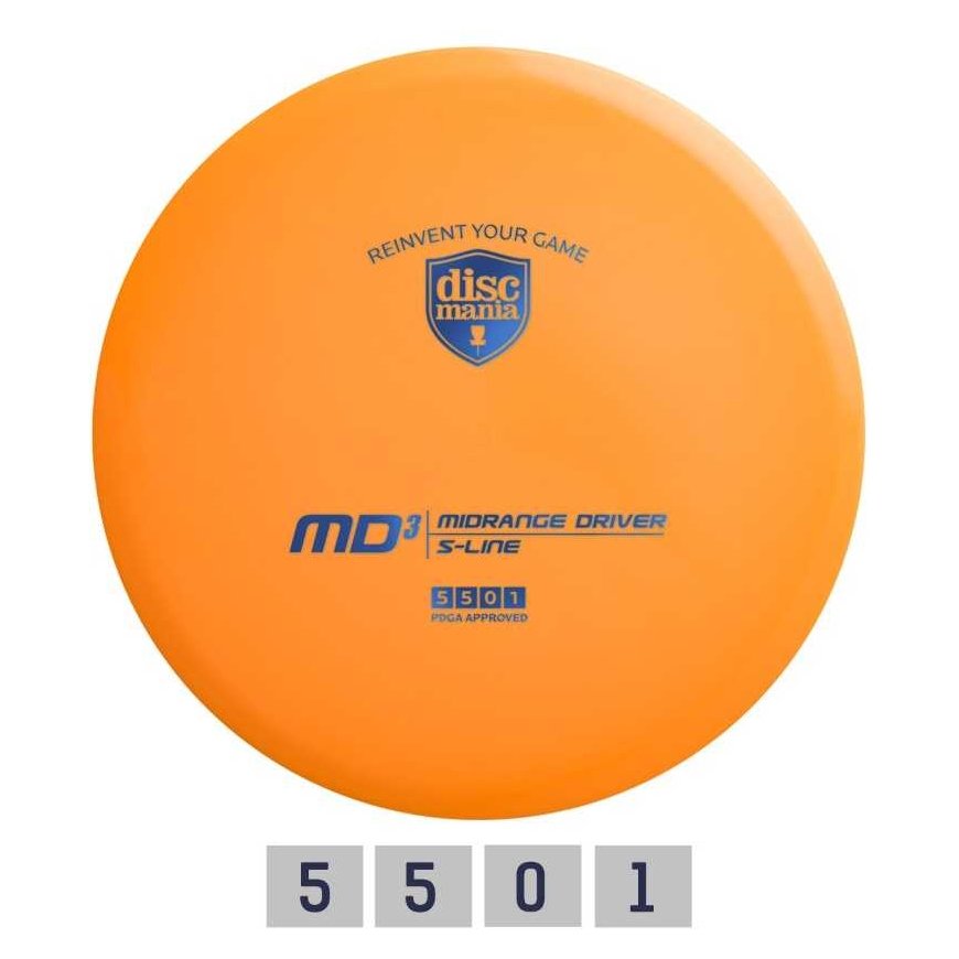 Oranž Diskgolfo diskas Midrange Driver S-LINE MD3 oranžiline