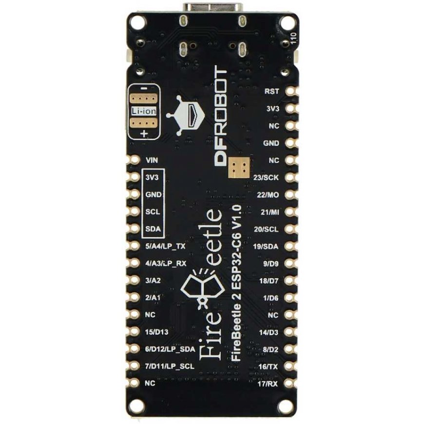 FireBeetle 2 ESP32-C6 – WiFi / Bluetooth / ZigBee / Matter – DFRobot DFR1075 – 4