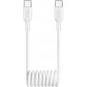 Puro 25W USB-C spiraalkaabel - USB-C 1m - Valge Puro 25W USB-C spiraalkaabel - USB-C 1m - Valge