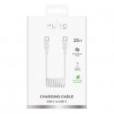 Puro 25W USB-C Spiraalikaapeli - USB-C 1m - Valkoinen