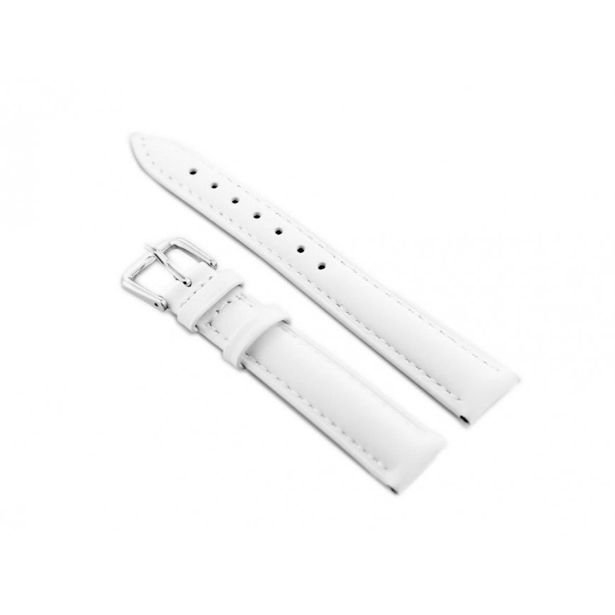 Pacific W94 leather watch strap - white - 20mm – 2