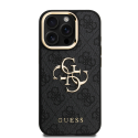 Guess PU 4G Metal Logo Stand Camera Frame dėklas skirtas Apple iPhone 15 Pro juodos spalvos Guess PU 4G Metal Logo Stand Camera Frame dėklas skirtas Apple iPhone 15 Pro juodos spalvos