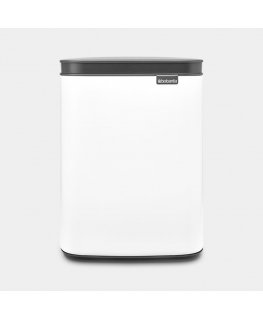 Brabantia Bo Waste Bin 4 L Suorakulmainen Terästä musta, Valkoinen