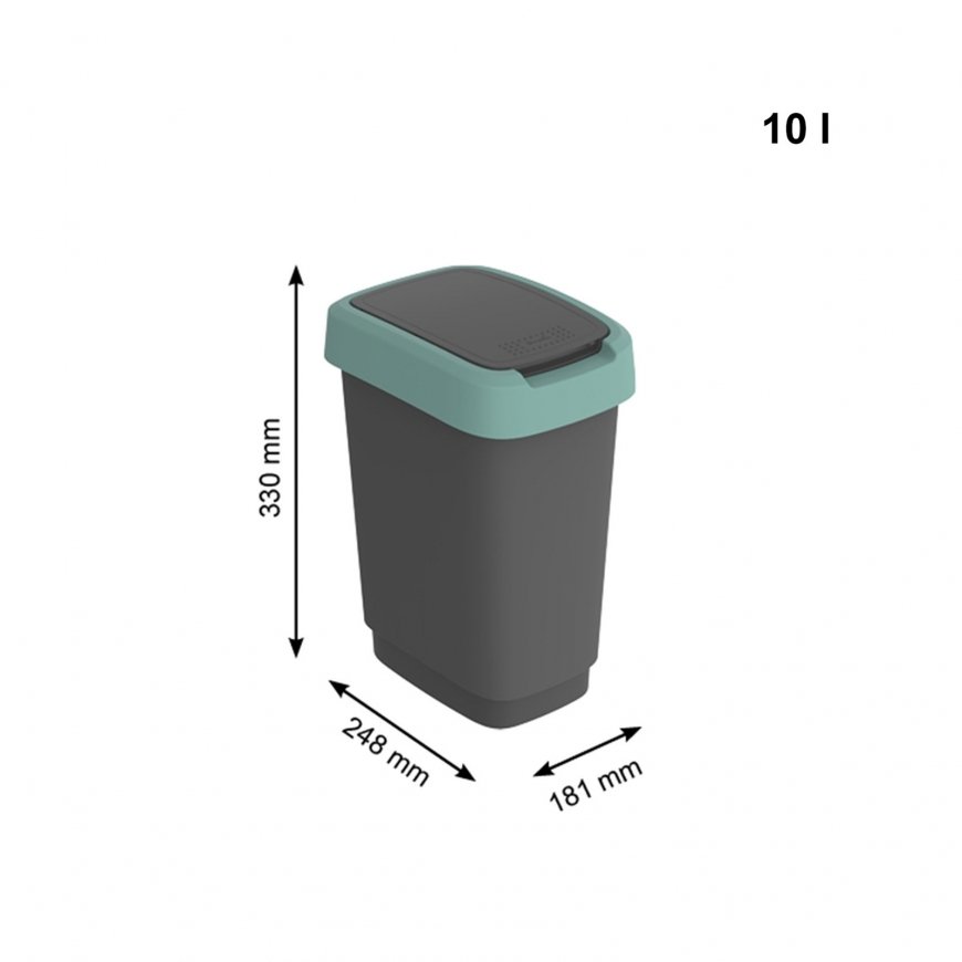 ROTHO Twist roheline - prügikast - 10l