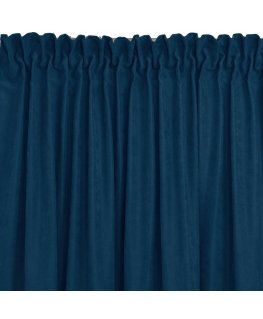 Aizkars MILANA krāsa indigo stilā klasiskā pūķa josla caurspīdīga 7,5 cm ar bārkstīm 3 cm šenila 140x300 HOMEDE