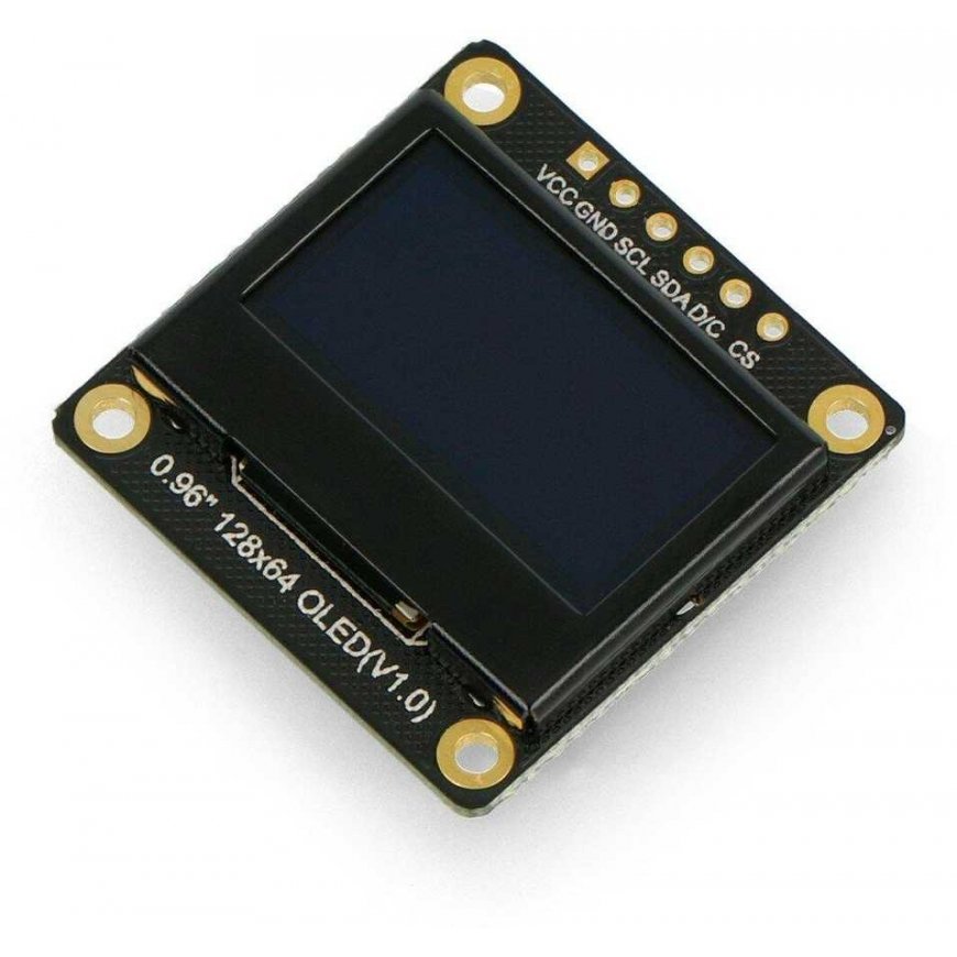 Värviline OLED graafikiekraan 0.96" 128 x 64 px, I2C / SPI, DFRobot DFR0650 – 2