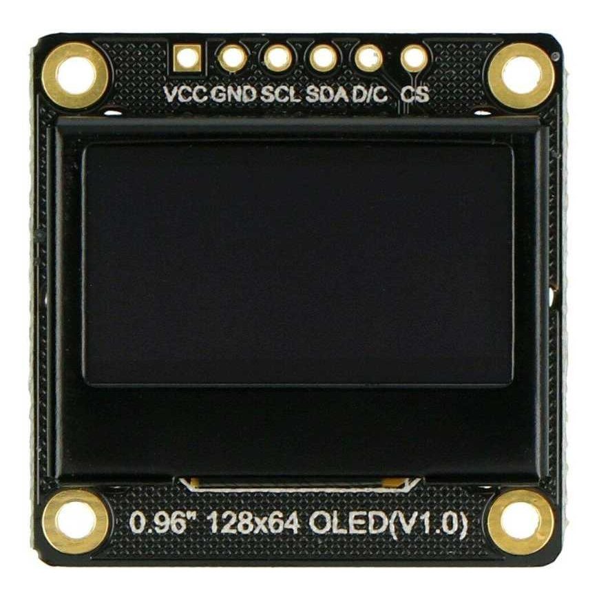 Värviline OLED graafikiekraan 0.96" 128 x 64 px, I2C / SPI, DFRobot DFR0650 – 3
