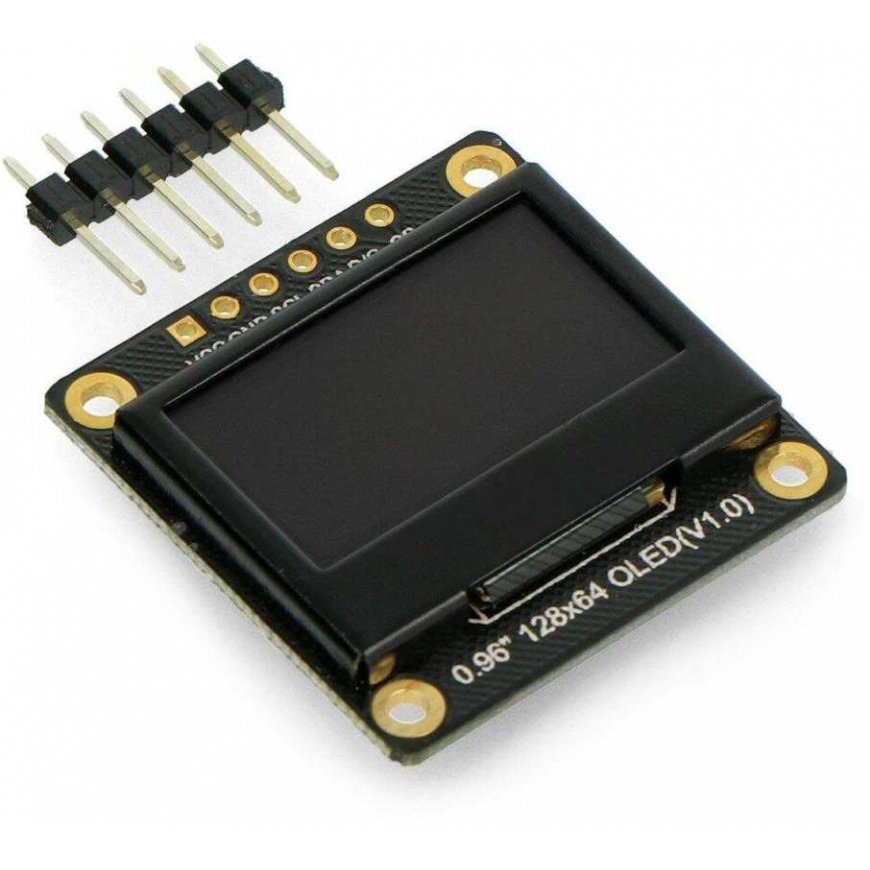 Vienspalvis OLED grafinis ekranas 0.96" 128 x 64 px, I2C / SPI, DFRobot DFR0650 – 5