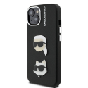 Karl Lagerfeld Grained PU K&CH Heads -kotelo Apple iPhone 15:lle mustana Karl Lagerfeld Grained PU K&CH Heads -kotelo Apple iPhone 15:lle mustana