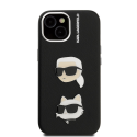 Чехол Karl Lagerfeld Grained PU K&CH Heads для Apple iPhone 15 черного цвета Чехол Karl Lagerfeld Grained PU K&CH Heads для Apple iPhone 15 черного цвета