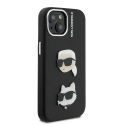 Karl Lagerfeld Grained PU K&CH Heads case for Apple iPhone 15 in black color Karl Lagerfeld Grained PU K&CH Heads case for Apple iPhone 15 in black color
