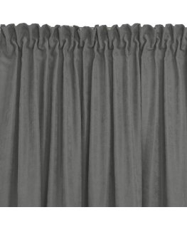 Aizkars MILANA, pelēkā stilā, klasiskā, pūķa formas josla, caurspīdīga, 10 cm, ar pušķiem, 3 cm šenila audums, 220x270 HOMEDE