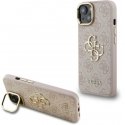 Guess PU 4G Metal Logo Stand Kaamera Raami kott Apple iPhone 15 jaoks roosa värv