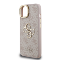 Guess PU 4G Metal Logo Stand Kaamera Raami kott Apple iPhone 15 jaoks roosa värv