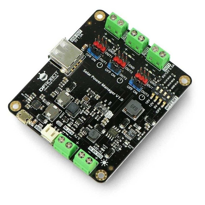 DFRobot aurinkoenergian ohjain 9 V / 12 V / 18 V