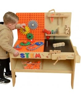 MASTERKIDZ puidustöökoda XXL Montessori STEM koos tööriistade ja tarvikutega