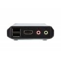 ATEN CS22H-AT (KVM) tastatūras/video/peļu pārslēgšanas mehānisms Melns
