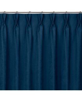Занавеска MILANA, индиго цвета, классическая, гибкая, 9,5 см, с двойными складками, 560x175 HOMEDE