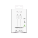 Kabeli Puro TPE 20W USB-C - Lightning 3m - valkoinen