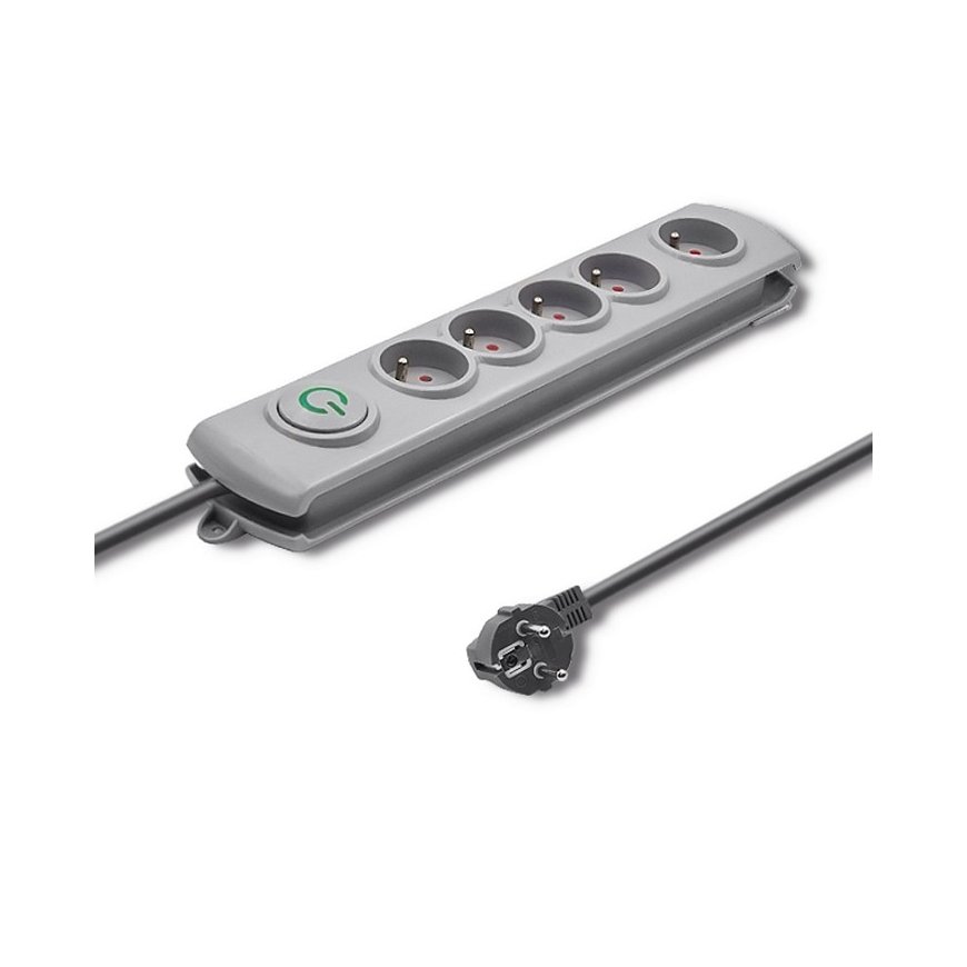 Qoltec 50270 surge protector Grey 5 AC outlet(s) 230 V 1.8 m – 3