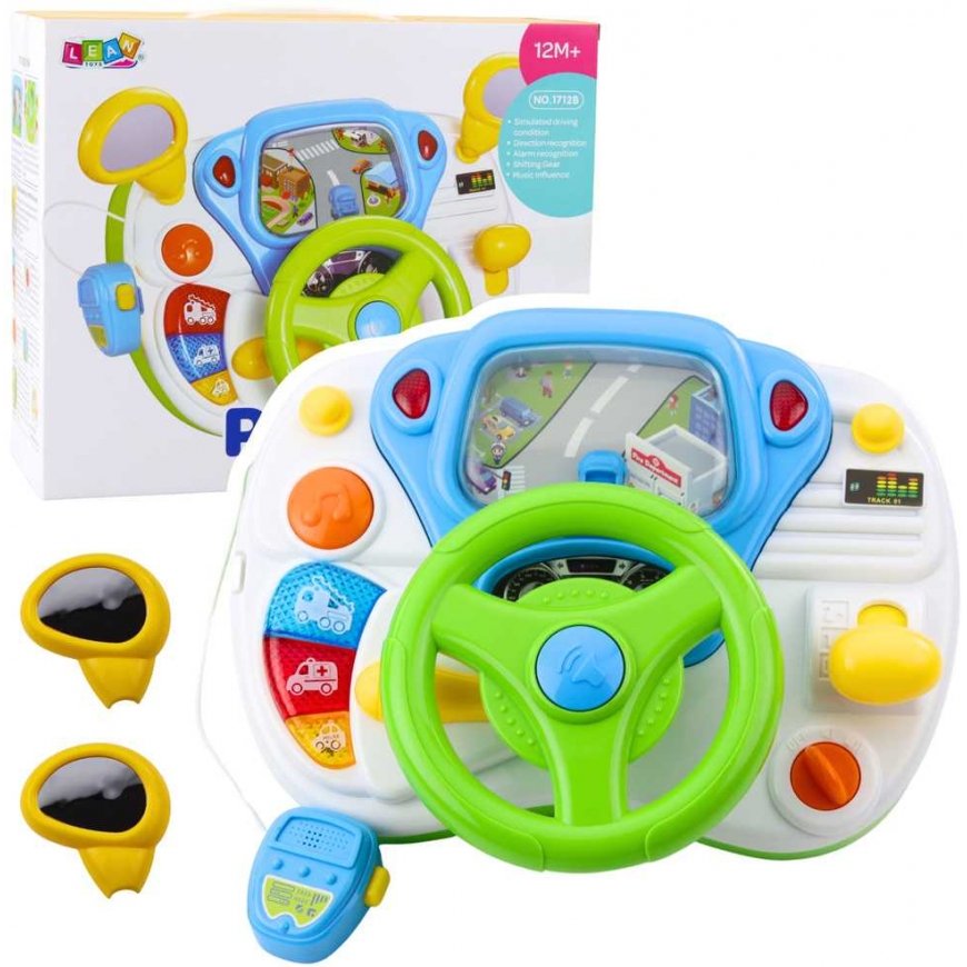Lean Toys Driving Simulator Educational Steering Wheel Interactive Sounds and Lights