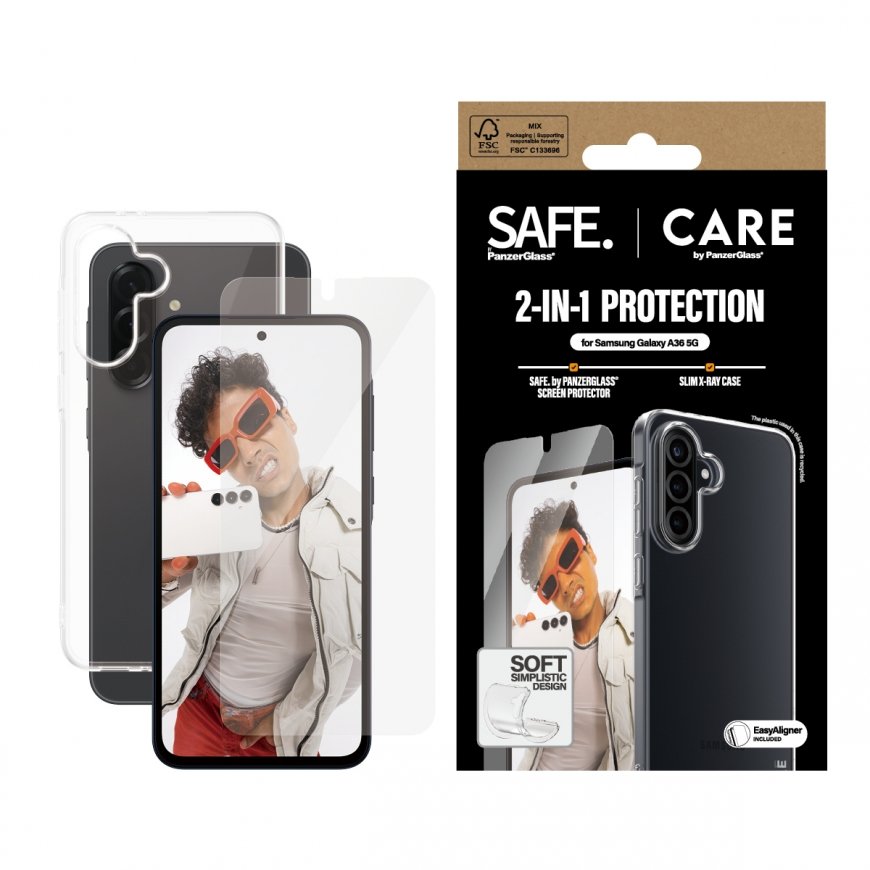PanzerGlass CARE by ® Fashion 2-in-1 Bundle Samsung Galaxy A36 5G Kirkas näytönsuoja 1 kpl – 2