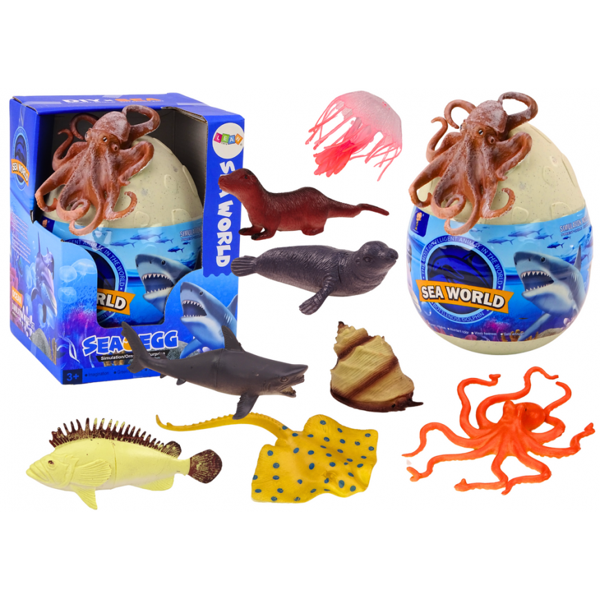 Lean Toys Sea Animals and Plants Figurines in Egg