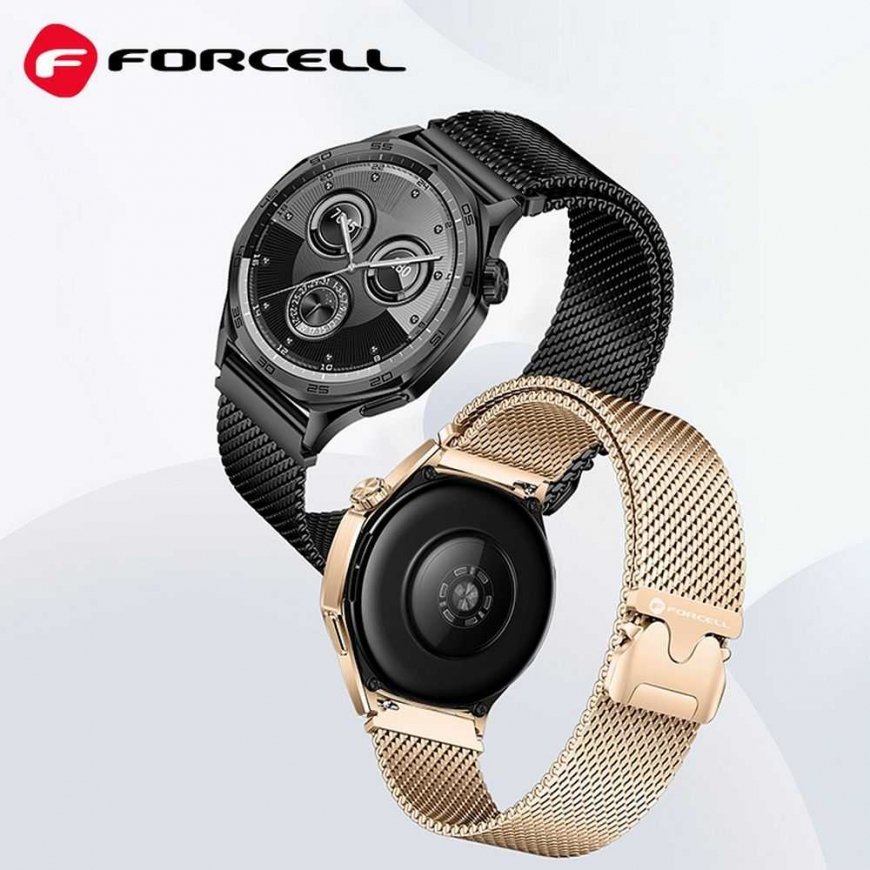 Rihm, mis on mõeldud „Samsung Galaxy Watch Forcell F-Design FS10“ magnetterasest, 22 mm, kuldne – 3