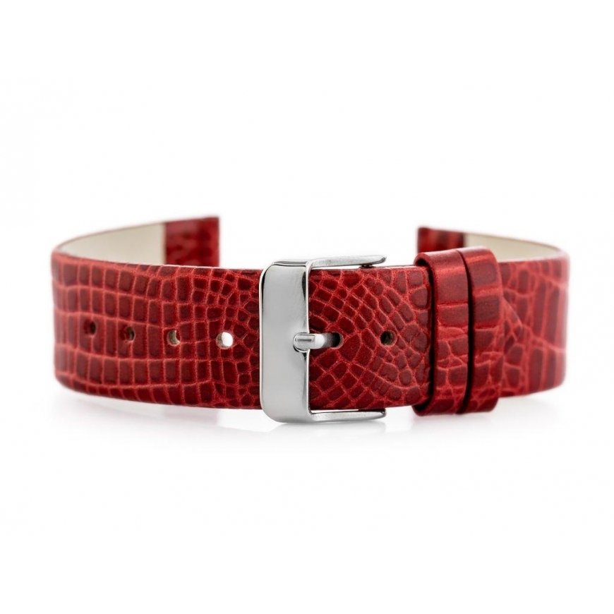 Pacific W57 leather watch strap - red - 18mm