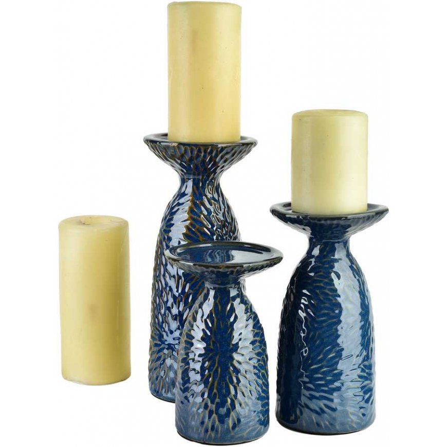Affek Design Mondex kopš 1986. gada R YARINE Mēlynas svečturis 11x10x25cm – 2