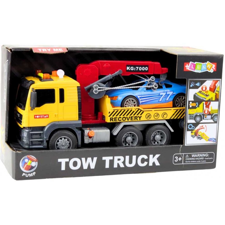 Lean Toys Veok kraanaga võidusõiduautode helid – 4