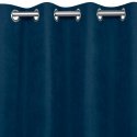 Užuolaida MILANA, indigo spalvos, klasikinė, sidabrinė, su metalinėmis kilpelėmis, šenilinė, 280x245, HOMEDE