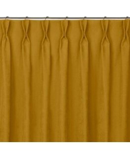 MILANA mustard color curtain, classic, flexible, 7.5 cm, with double pleats, 140x225 HOMEDE