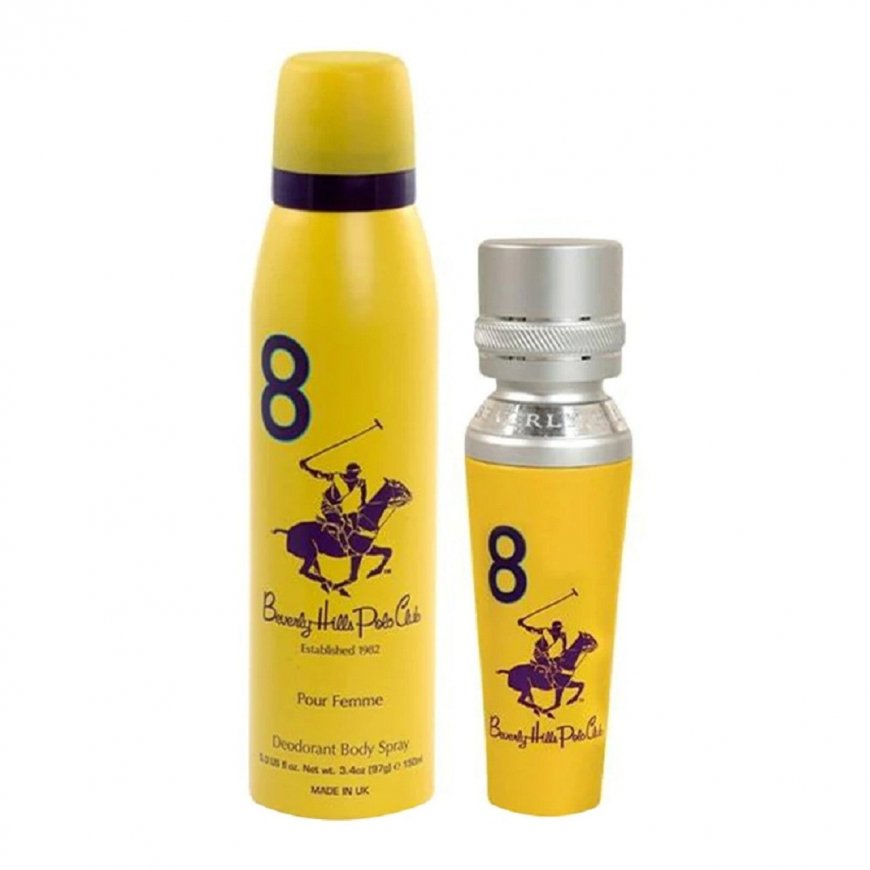 Setti Beverly Hills Polo Club: 1982 - Sport 8, Eau De Parfum, Naisille, 50 ml + 1982 - Sport 8, Raikastus, Kehosuihke, 150 ml + – 2