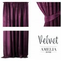 Aizkari VELVET violetā krāsā klasiskā stila josla materiāla tips - tekstils aksoms 140x270 AmeliaHome