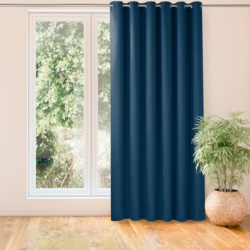 Užuolaida MILANA indigo spalvos, klasikinio sidabro, sidabro spalvos, metalinės kilpelės, šenilinės, 140x225 HOMEDE – 2