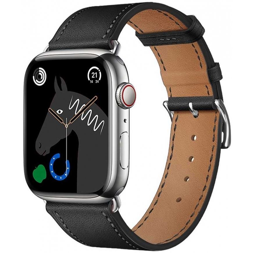 "Apple Watch" strap Forcell F-Design FA20 perforated artificial leather 42/44/45/49 mm, black