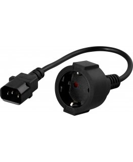 Deltaco DEL-109P-50 кабель питания Черный 0,5 m Разъем C14 CEE7/4