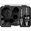 Graphite Two metal hole saws Co8% (19, 25, 30, 35, 40, 68 mm), set of 9 pcs. Graphite Two metal hole saws Co8% (19, 25, 30, 35, 40, 68 mm), set of 9 pcs.
