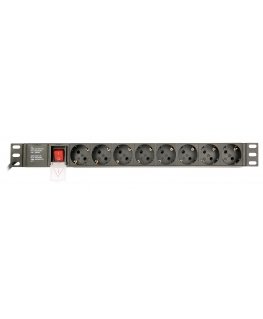 Gembird EG-PDU-014 tehonjakeluyksikkö 8 AC-pistorasia(a) 1U musta