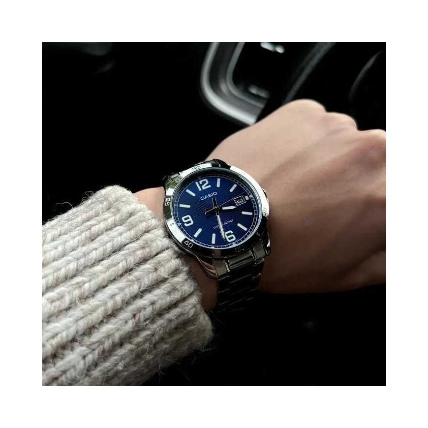 CASIO MTP-V004D-2B Men's Watch (zd047g) + BOX – 4