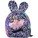 Lasten reppu "Lean" glitterillä ja pupun korvilla, tumman värinen, 22 cm, 4,4 l