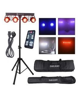 LIGHT4ME LED BAR COB PAR 4x30W ar statīvu un vāku