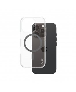 PanzerGlass CARE by ® Flagship Case Transparent Urban Combat w. Black MagSafe iPhone 16 Pro mobile phone case