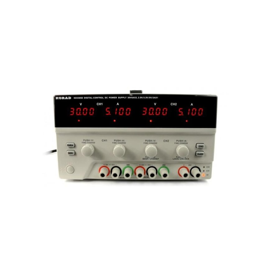 Laboratorinis Maitinimo šaltinis Korad KD3305D 2x 30V / 5A + 5V / 3A – 3