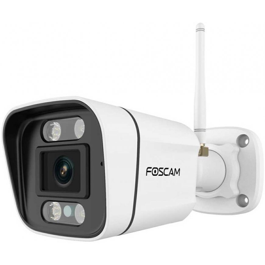 Foscam V8P WLAN-valvontakamera Valkoinen 8MP (3840x2160), kaksitaajuus-WLAN, integroitu valonheitin ja hälytyssireeni