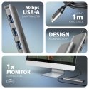 Axagon HMC-5H USB-C 3.2 Gen 1 hub 3x USB-A 4K HDMI PD 100W - Silber Langallinen USB 3.2 Gen 1 (3.1 G