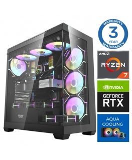 INTOP AQUA Ryzen 7 7700X 64GB DDR5 1TB SSD M.2 NVME+2TB RTX5060 8GB ilman-OS